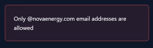 Registrasi Wajib Menggunakan Email @novaenergy.com